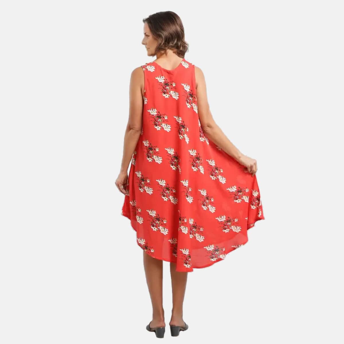 JOVIE FALL COLLECTION Red Floral Midi Dress -One Size Missy image number 2