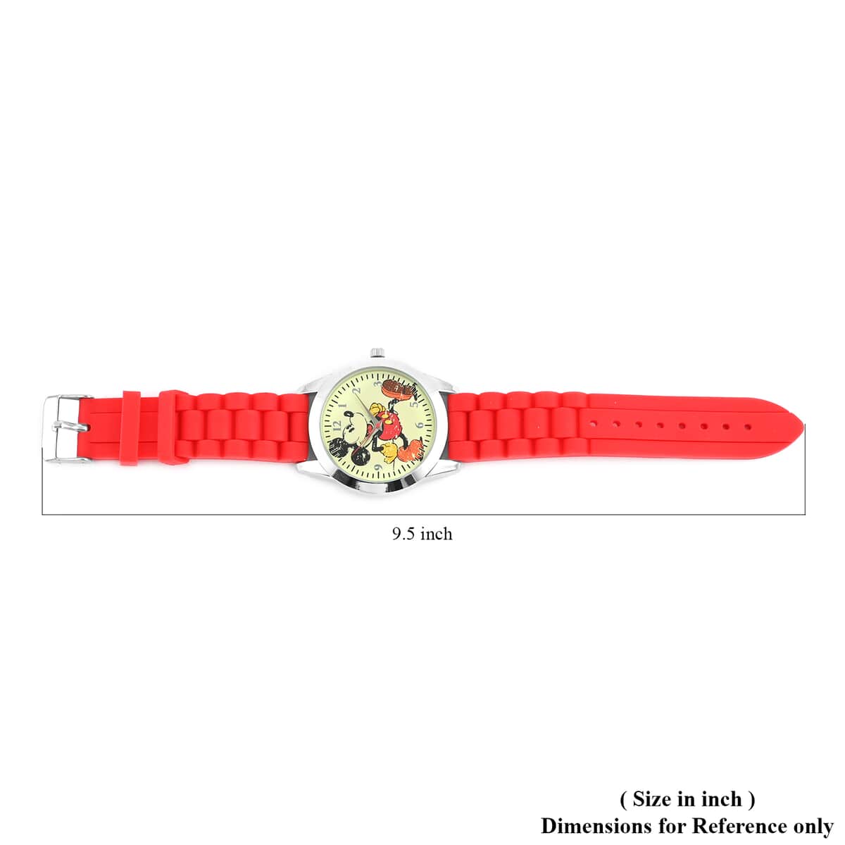 DISNEY Set of 2 Japanese Movement Mickey Mouse Antique Red Silicone Strap His & Hers Gift Set Watches (34mm) (44mm) image number 3