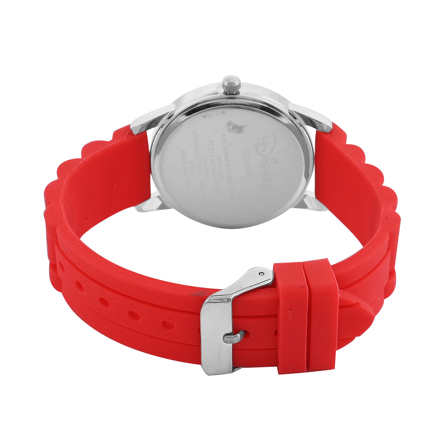DISNEY Set of 2 Japanese Movement Mickey Mouse Antique Red Silicone Strap His & Hers Gift Set Watches (34mm) (44mm)