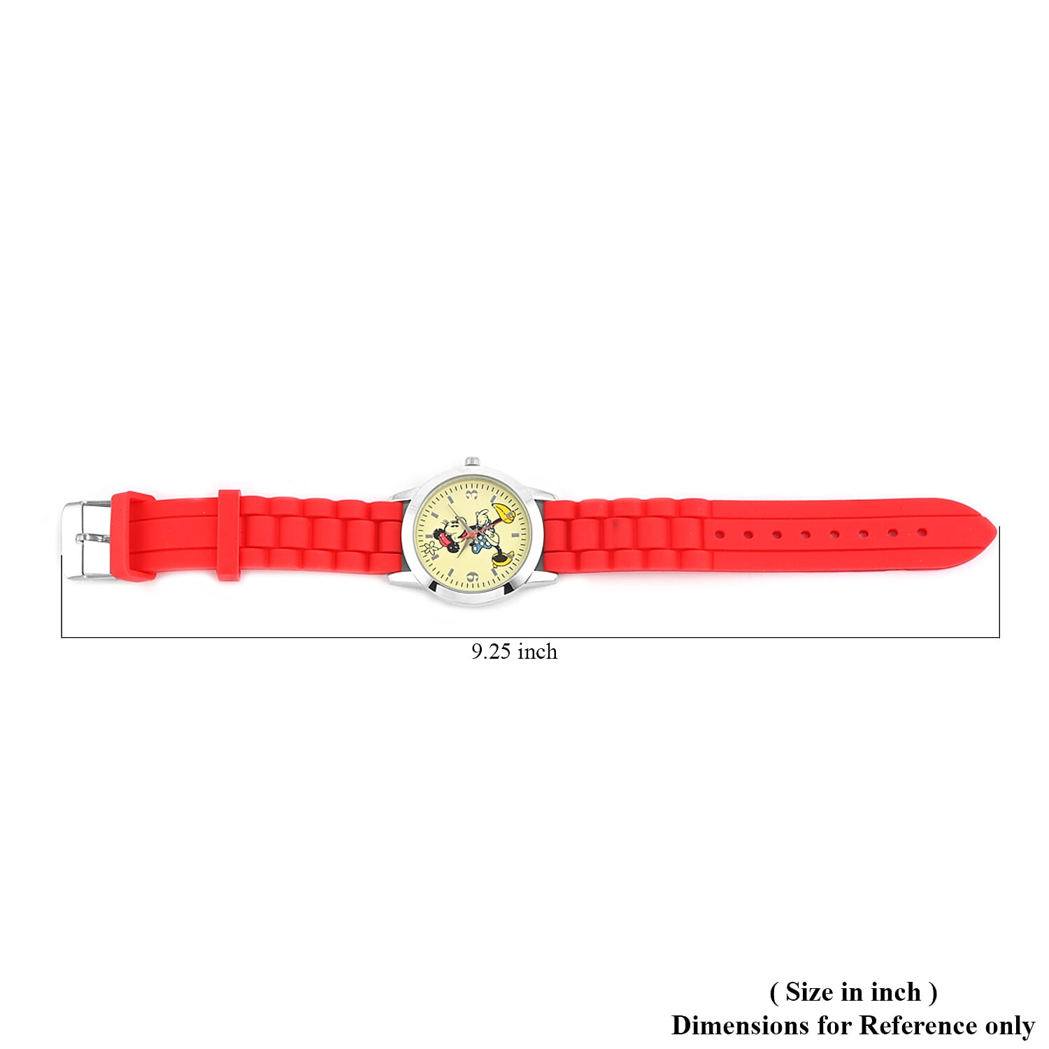 DISNEY Set of 2 Japanese Movement Mickey Mouse Antique Red Silicone Strap His & Hers Gift Set Watches (34mm) (44mm)