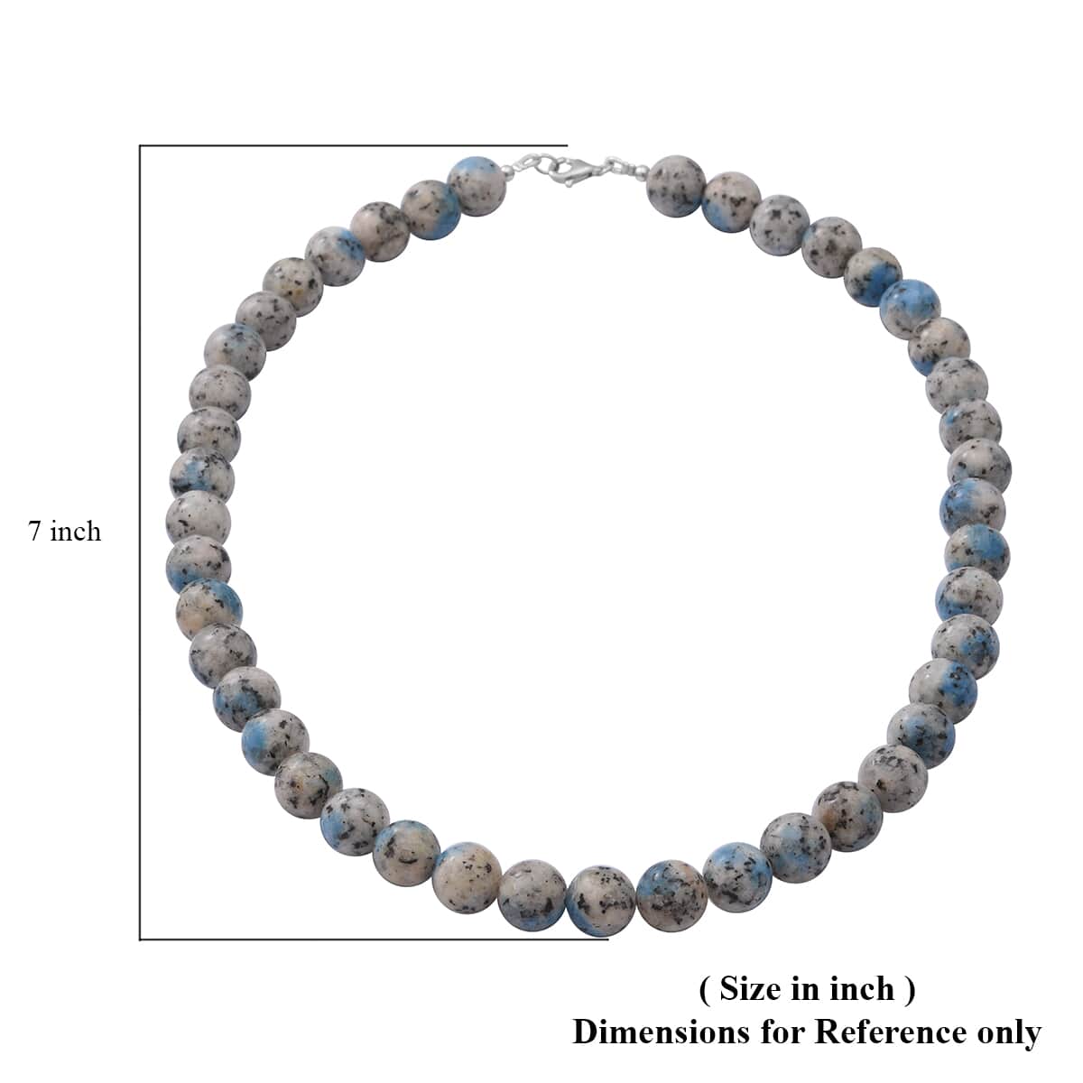 Utah Variscite 10mm Beaded Necklace 18 Inches in Sterling Silver 250.00 ctw image number 3