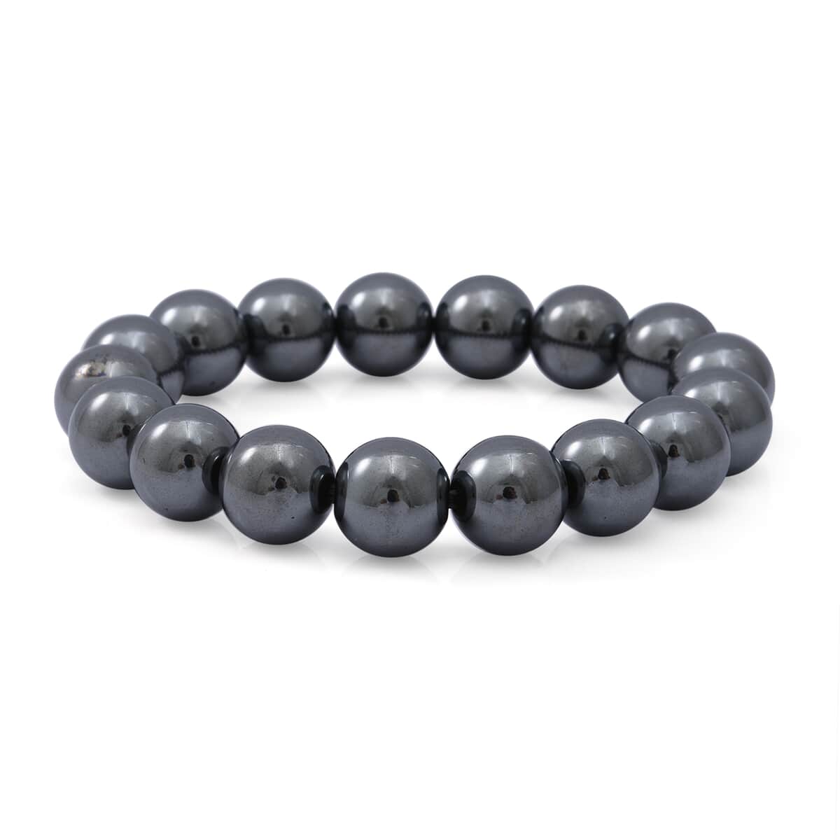 Hematite Beaded Stretch Bracelet 200.00 ctw image number 0