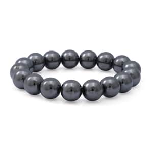 Hematite Beaded Stretch Bracelet 200.00 ctw