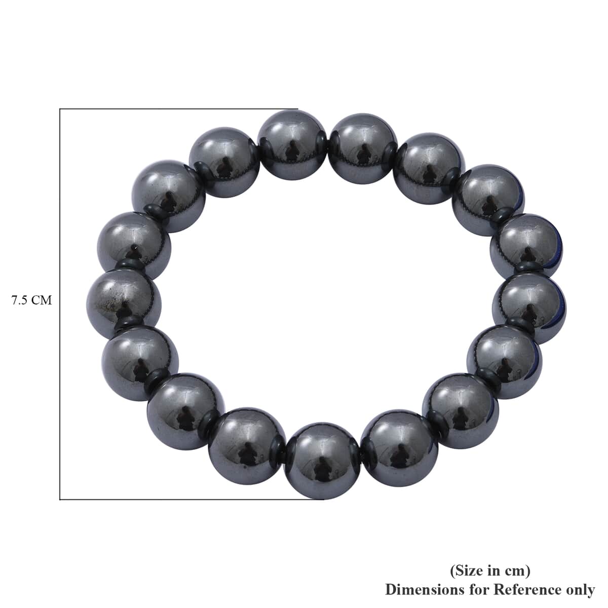 Hematite Beaded Stretch Bracelet 200.00 ctw image number 2