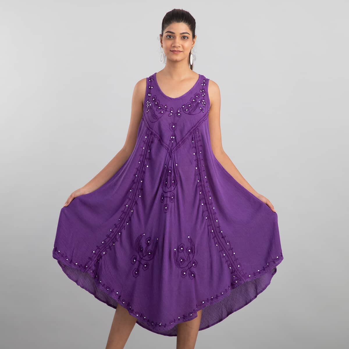 JOVIE EVENING Shimmer Diamond Dress in Purple - One Size Plus image number 2