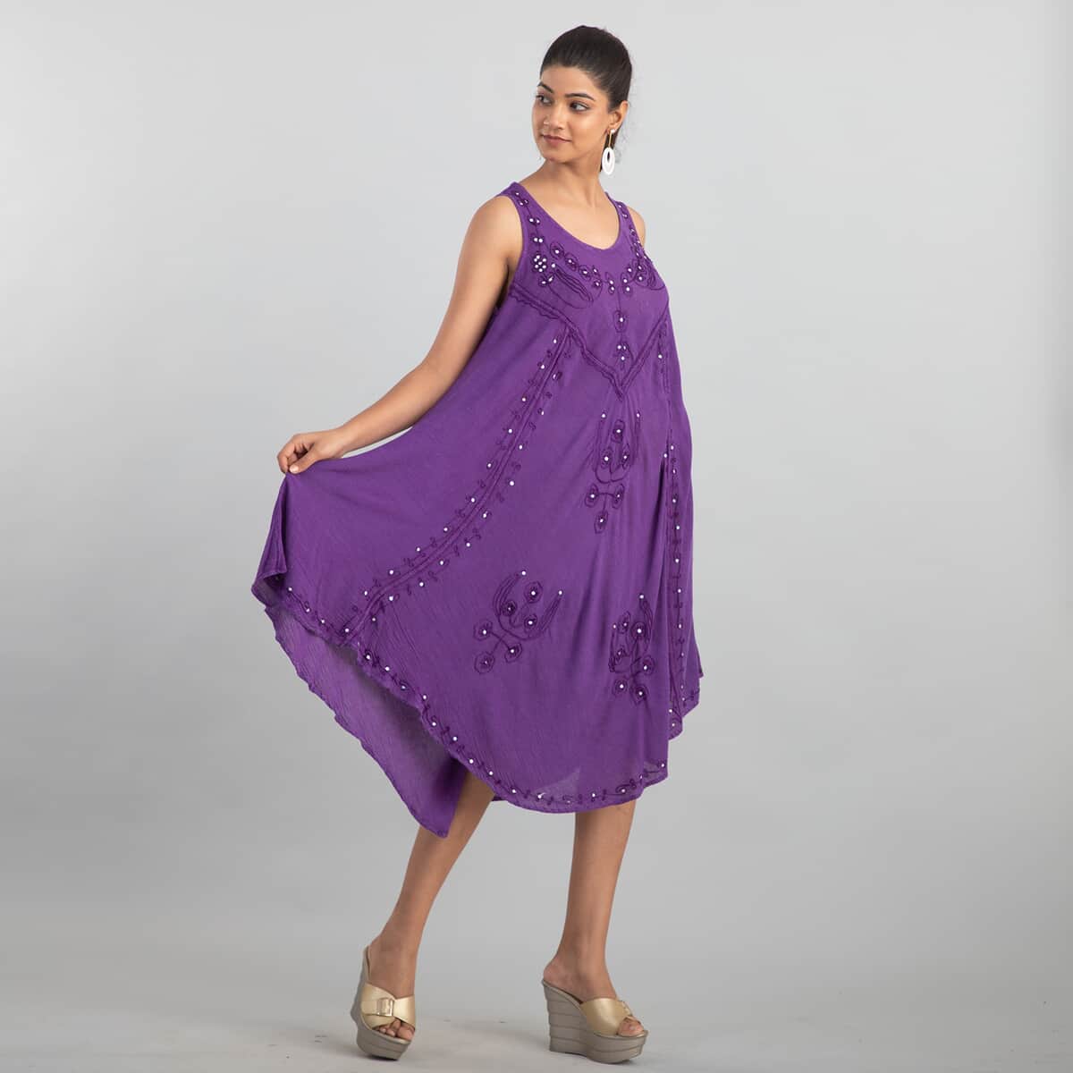 JOVIE EVENING Shimmer Diamond Dress in Purple - One Size Plus image number 3