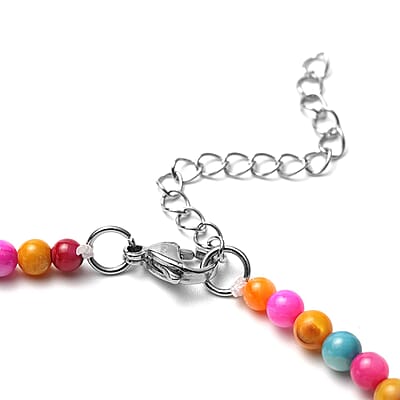 Multi Color Shell Pearl Necklace 18-20 Inches in Stainless Steel