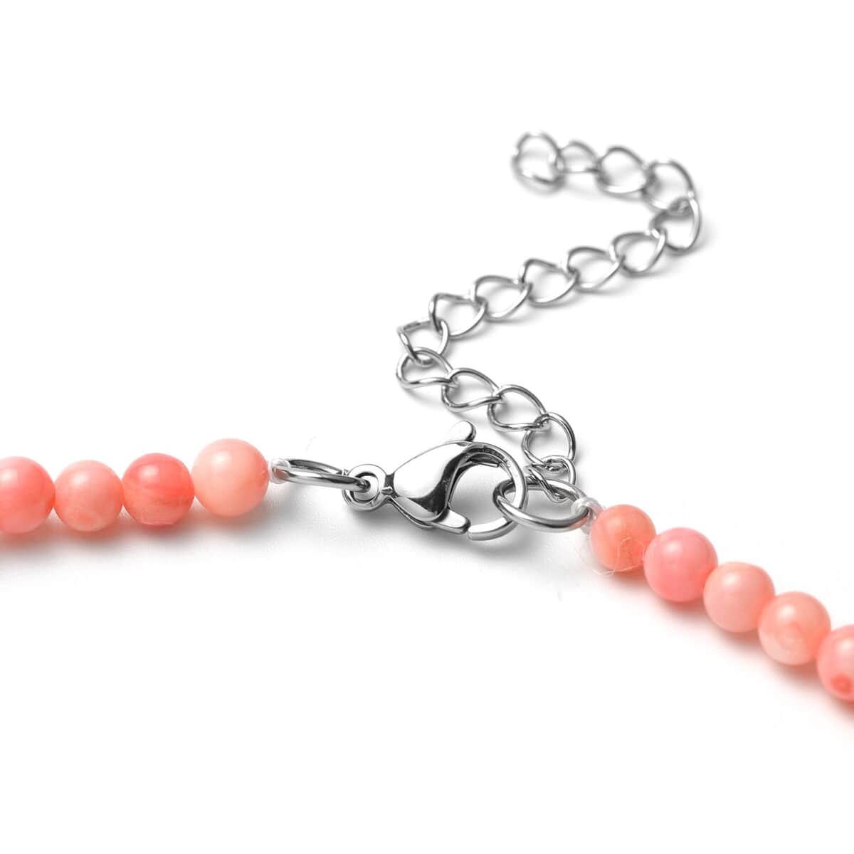 Pink Shell Pearl Necklace 18-20 Inches in Stainless Steel image number 3