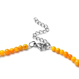 Yellow Shell Pearl Necklace 18-20 Inches in Stainless Steel