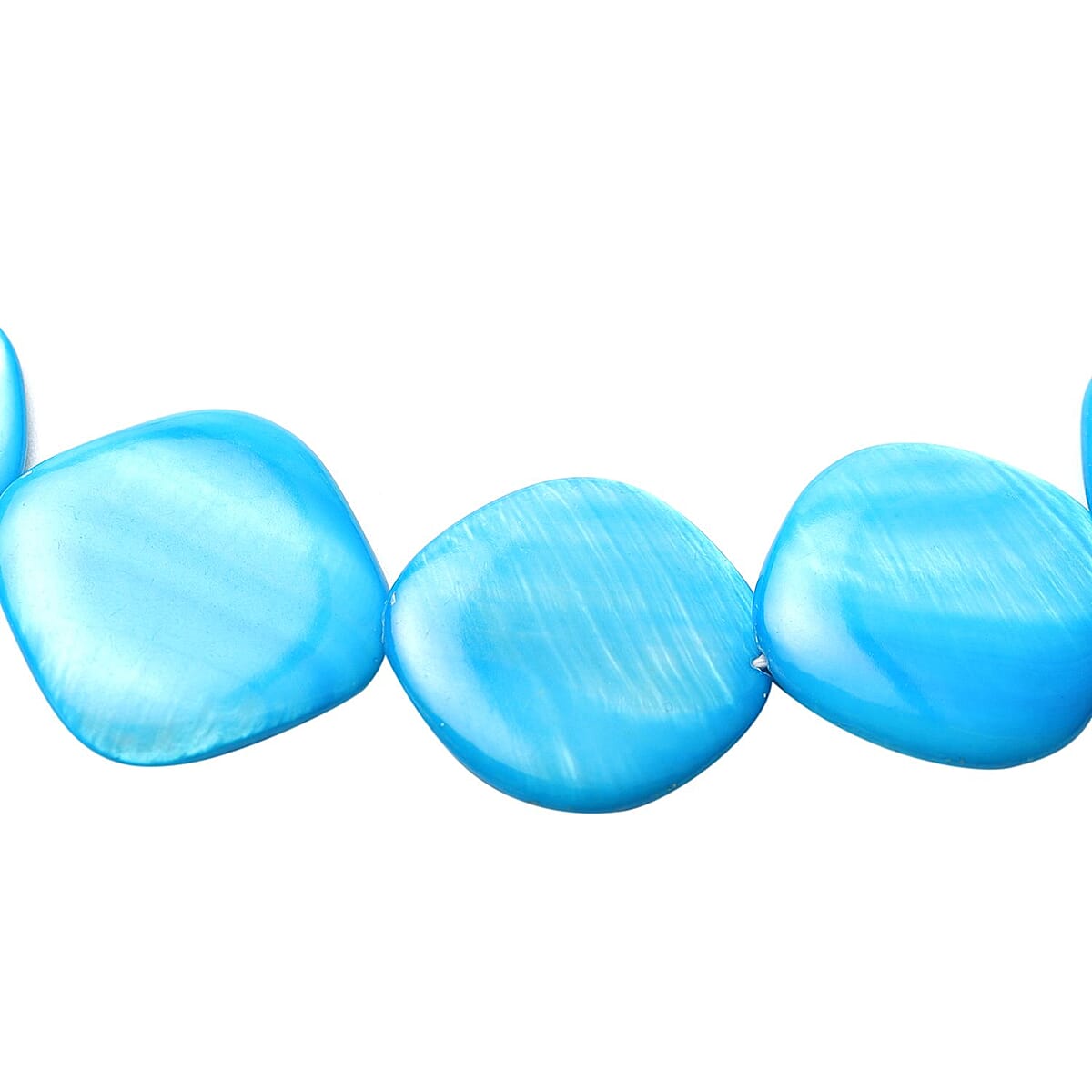 Blue Shell Pearl Necklace 18-20 Inches in Stainless Steel image number 2