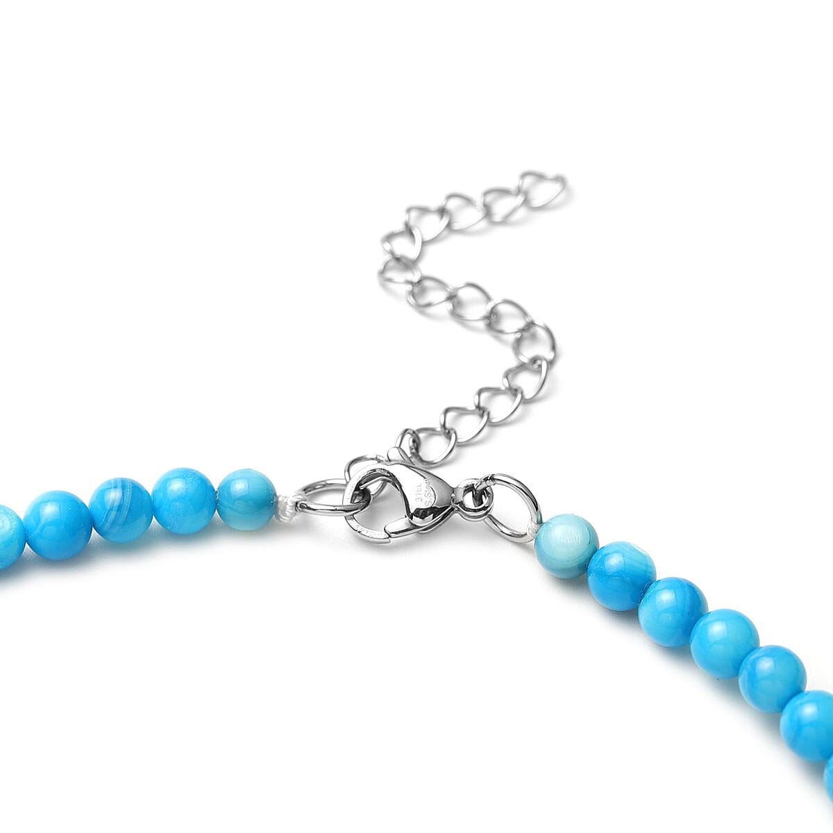 Blue Shell Pearl Necklace 18-20 Inches in Stainless Steel image number 3