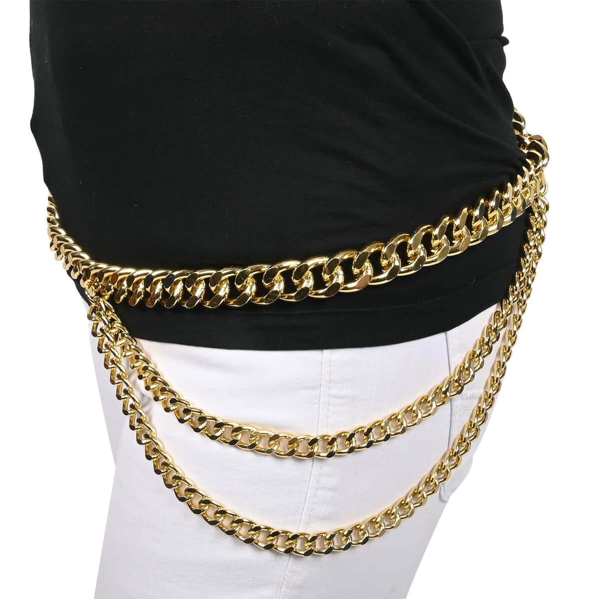 Curb Chain Belt in Goldtone (S/M) image number 2