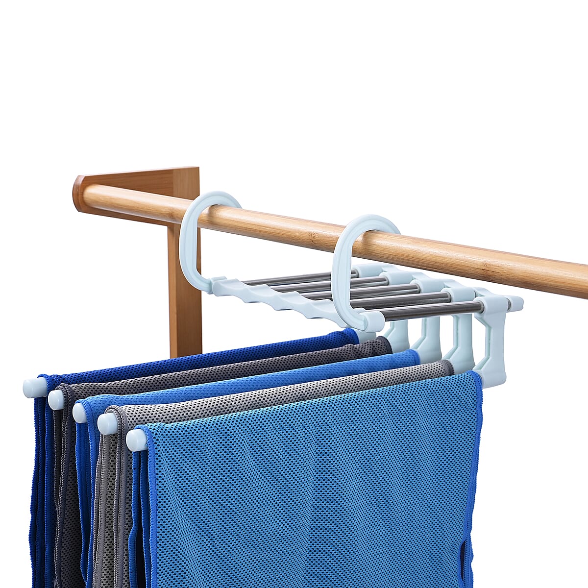 Set of 2 Light Blue 5 Layered Pants Rack image number 5