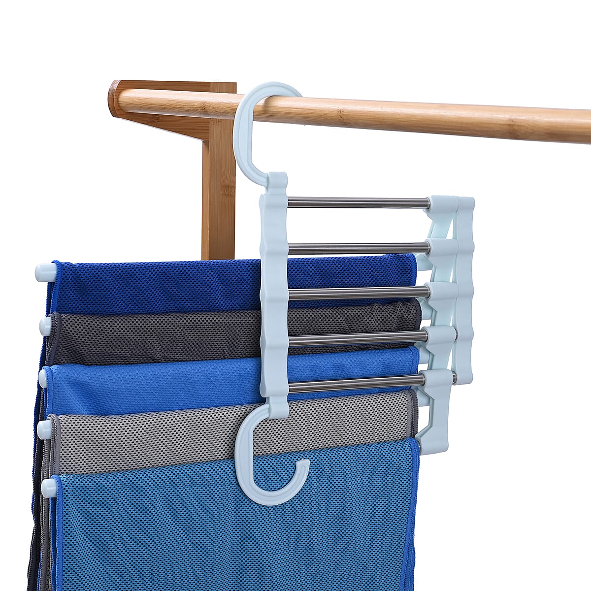 Set of 2 Light Blue 5 Layered Pants Rack image number 6