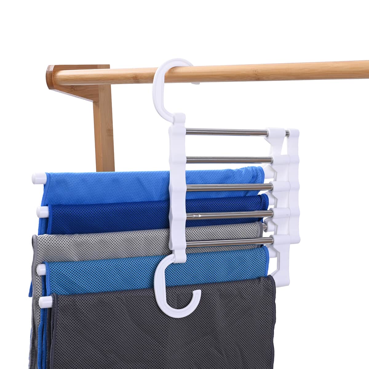 Set of 2 White 5 Layered Pants Rack image number 6