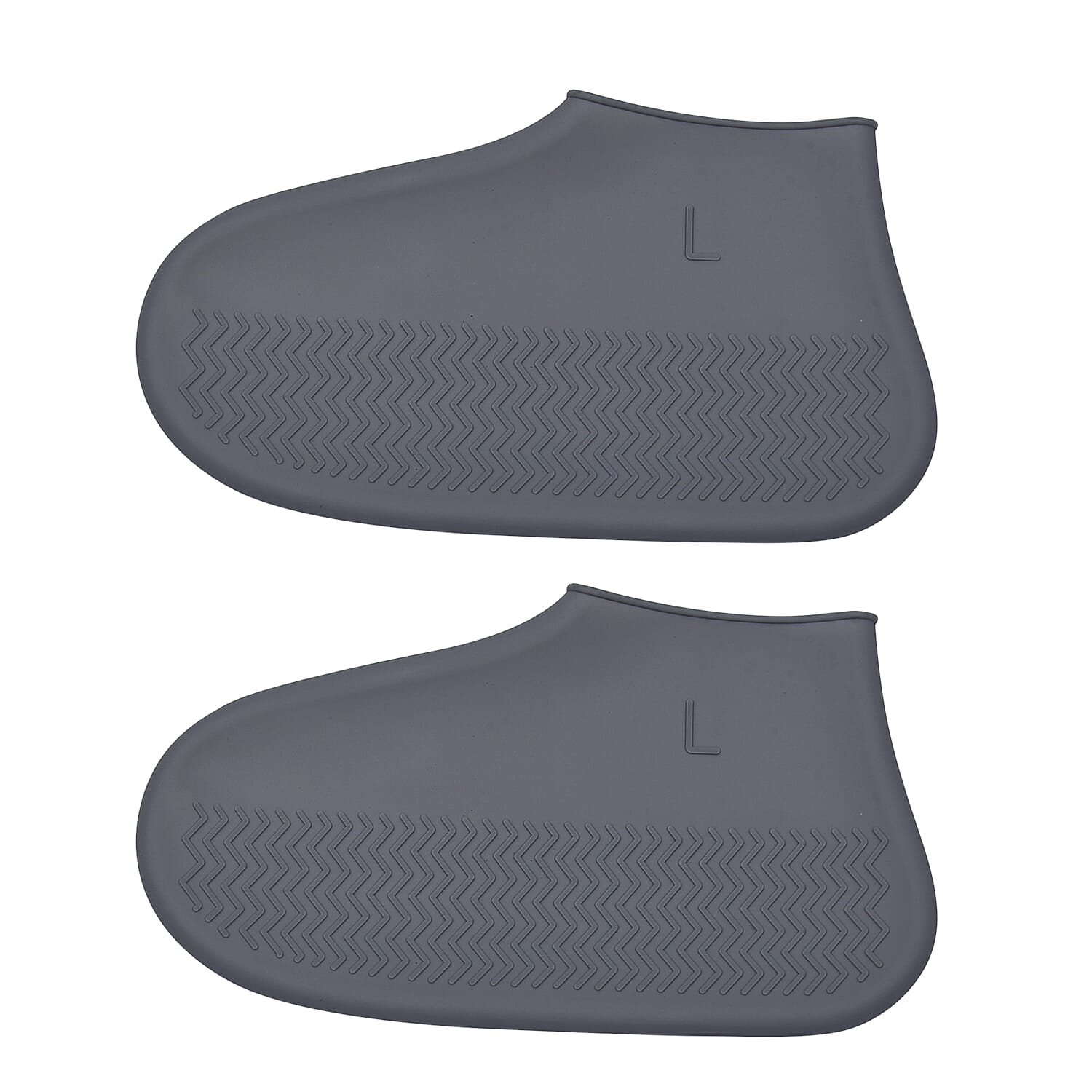Set of 2 Gray and Blue Anti-slip Waterproof Silicone Shoe Covers - L/M