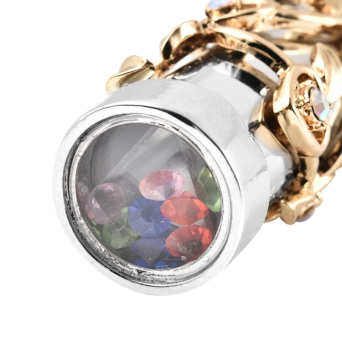 Multi Color Austrian Crystal Kaleidoscope Pendant Necklace 30-32 Inches in Silvertone and Goldtone