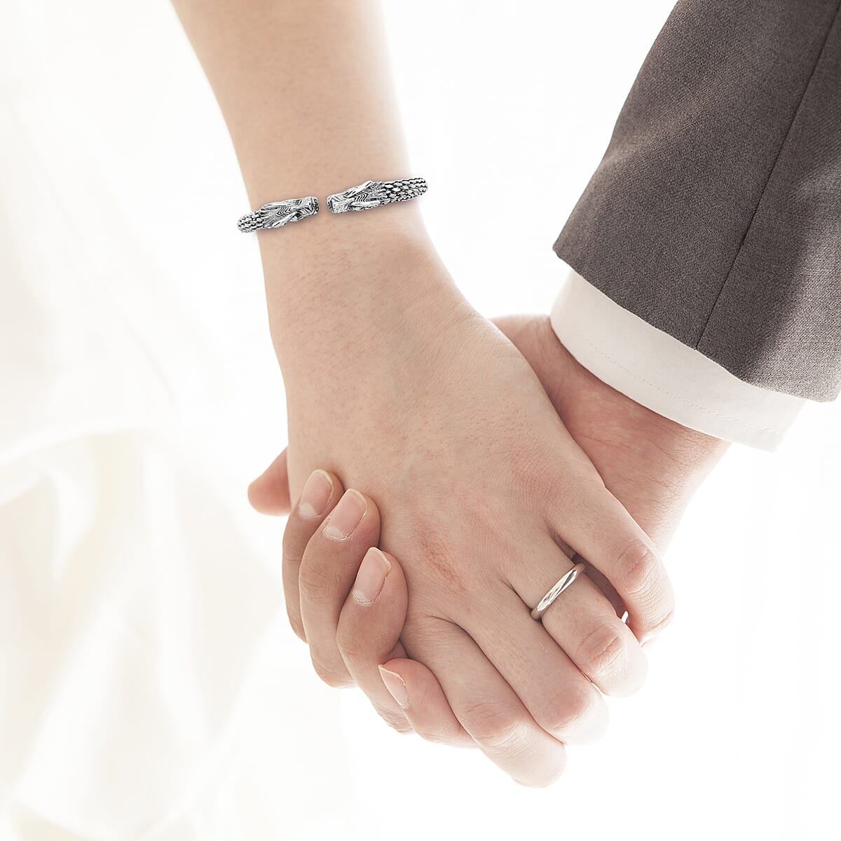 BALI LEGACY Sterling Silver Dragon Head Cuff Bracelet image number 2