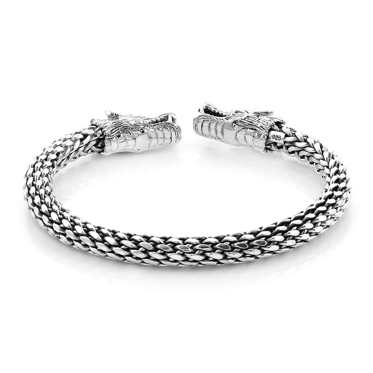 BALI LEGACY Sterling Silver Dragon Head Cuff Bracelet image number 3
