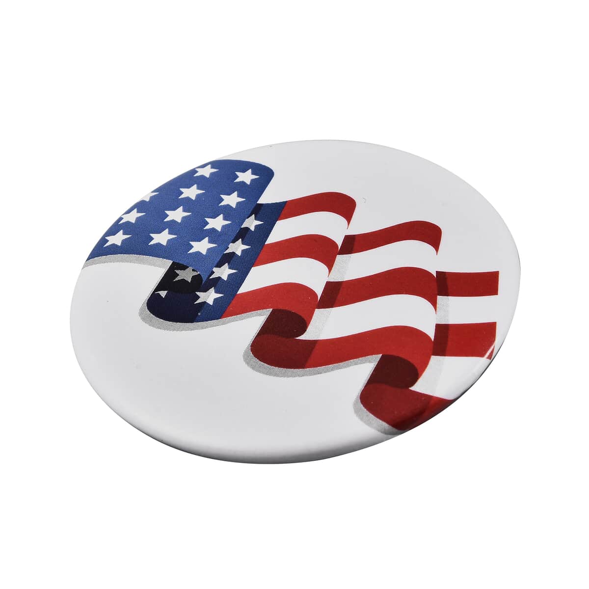 USA National Flag Printed Brooch in Silvertone image number 3
