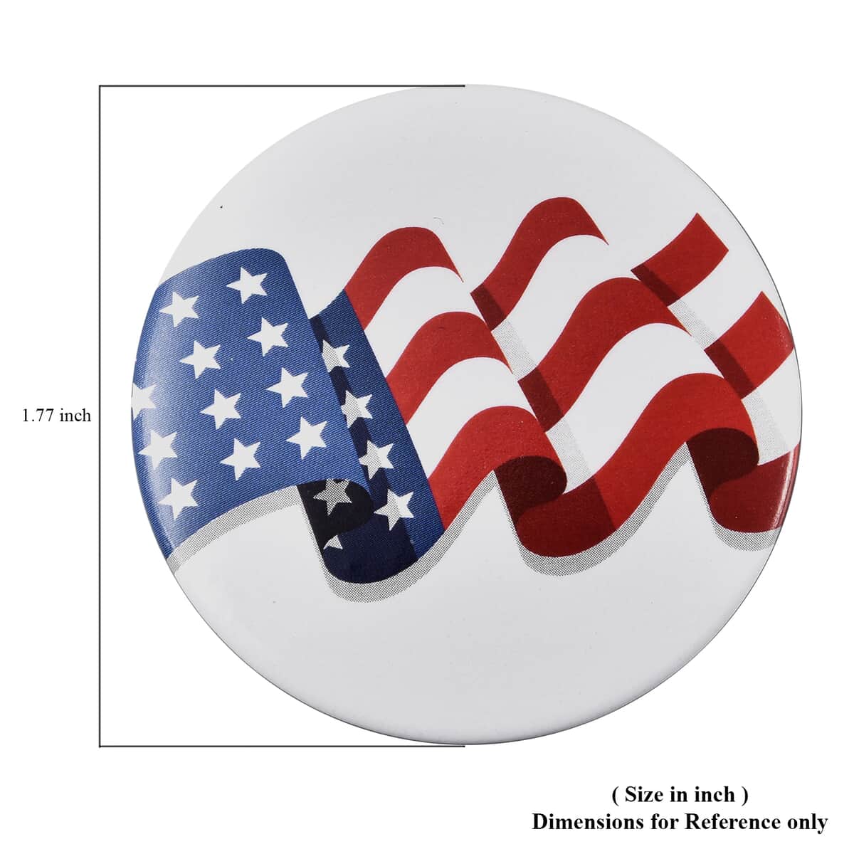USA National Flag Printed Brooch in Silvertone image number 5