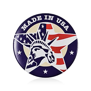 Statue of Liberty Printed Made in USA Theme Brooch in Silvertone