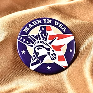 Statue of Liberty Printed Made in USA Theme Brooch in Silvertone