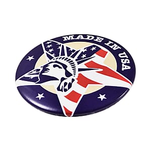 Statue of Liberty Printed Made in USA Theme Brooch in Silvertone