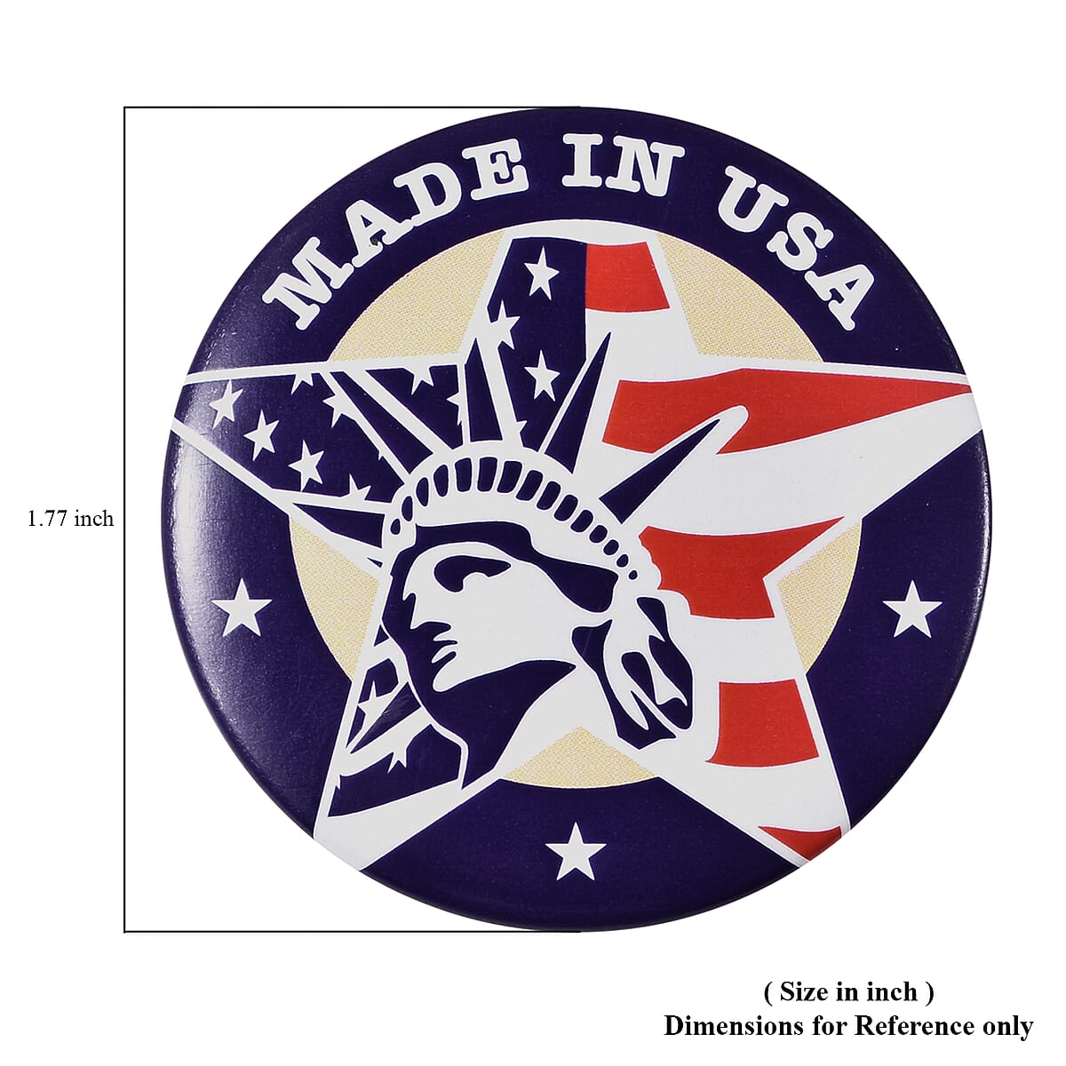 Statue of Liberty Printed Made in USA Theme Brooch in Silvertone image number 5