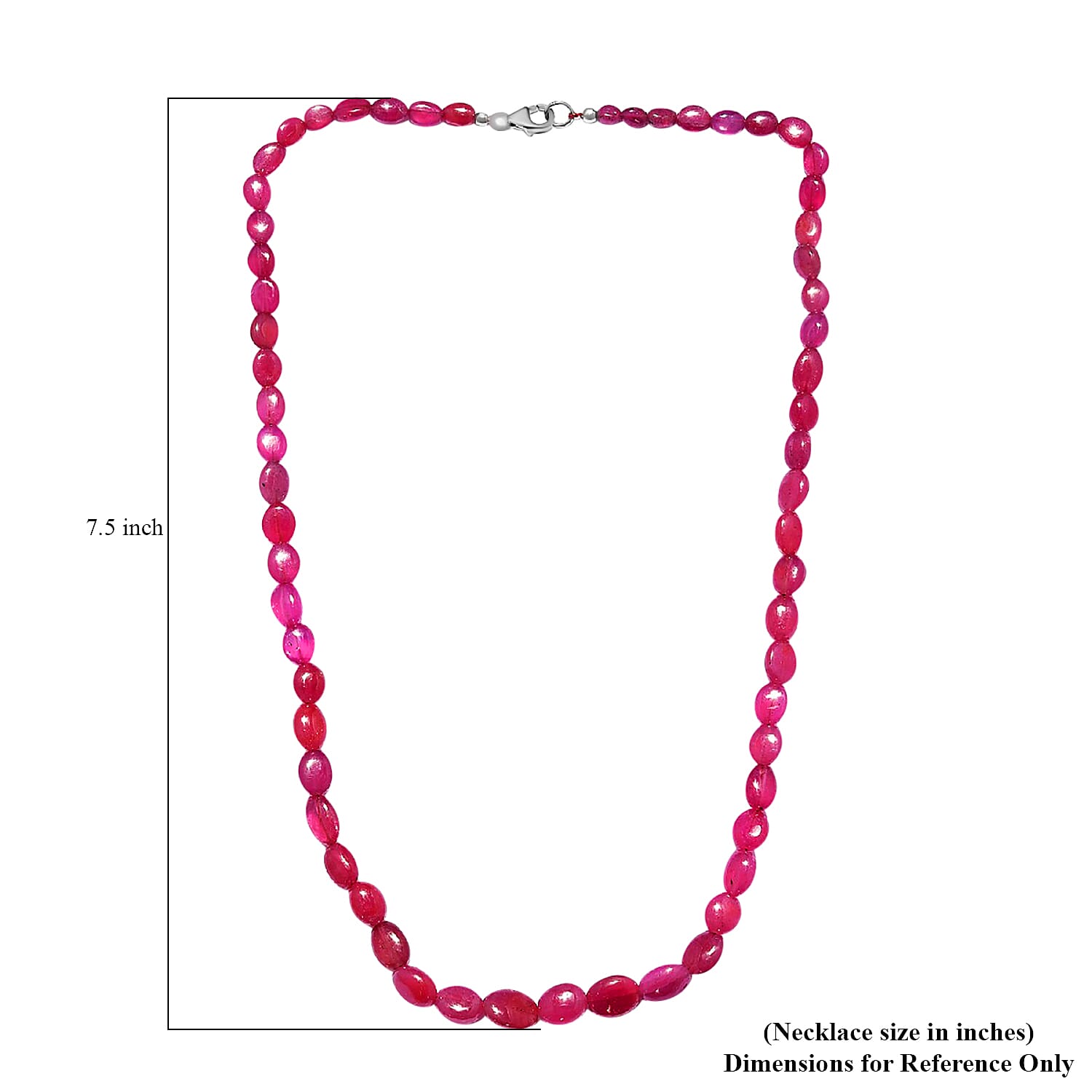 Ilakaka Hot Pink Sapphire Beaded Necklace 20 Inches in Platinum Over Sterling Silver 147.85 ctw