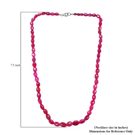 Ilakaka Hot Pink Sapphire Beaded Necklace 20 Inches in Platinum Over Sterling Silver 147.85 ctw image number 4