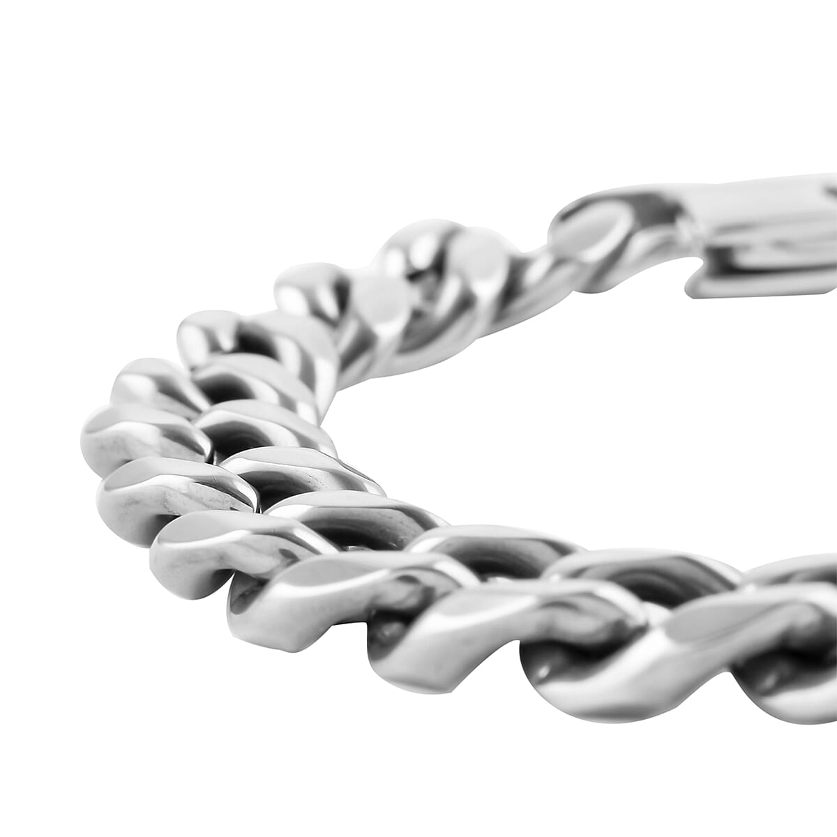 BLACKJACK Stainless Steel Curb Chain Bracelet (8.50 In) 36.90 Grams image number 1
