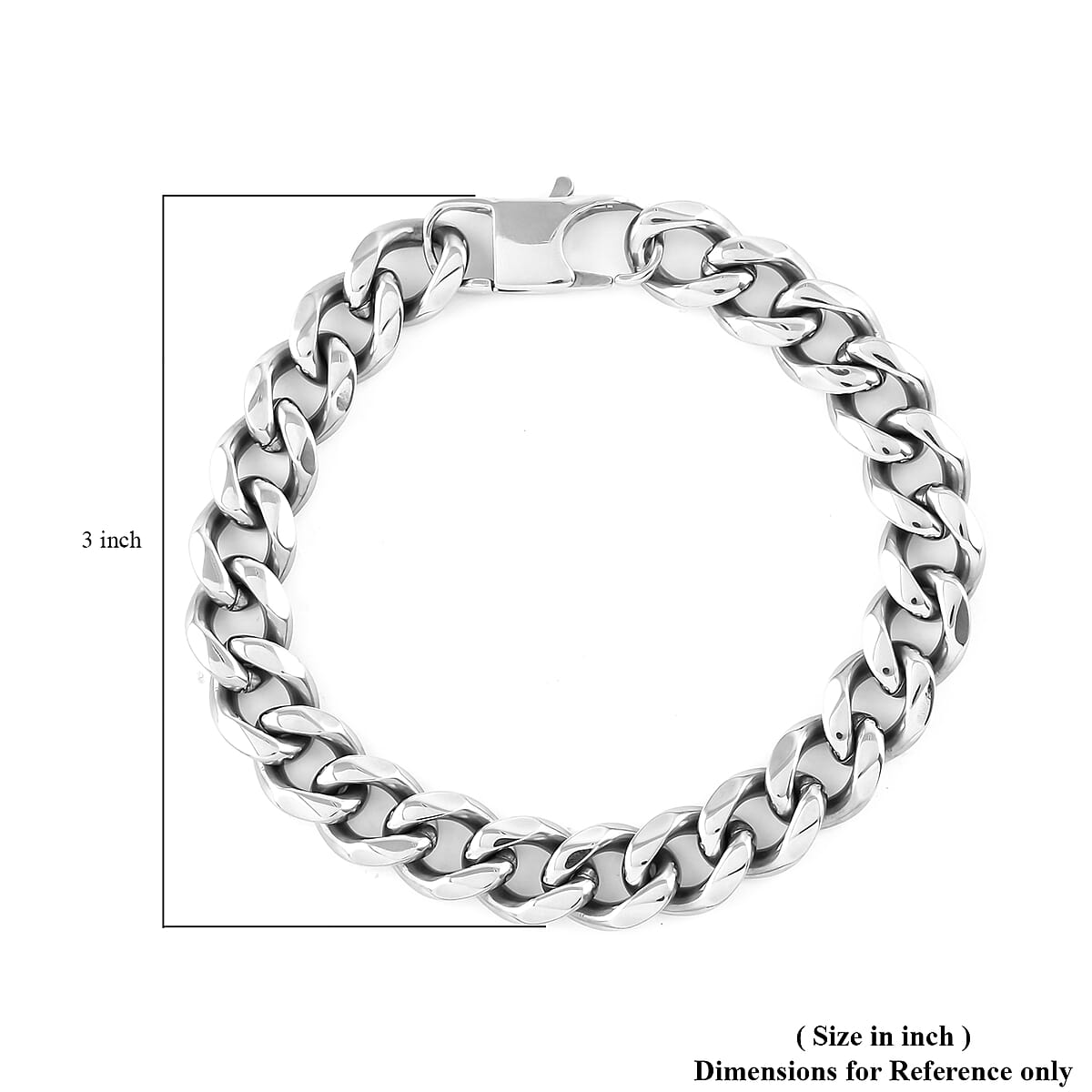 BLACKJACK Stainless Steel Curb Chain Bracelet (8.50 In) 36.90 Grams image number 2