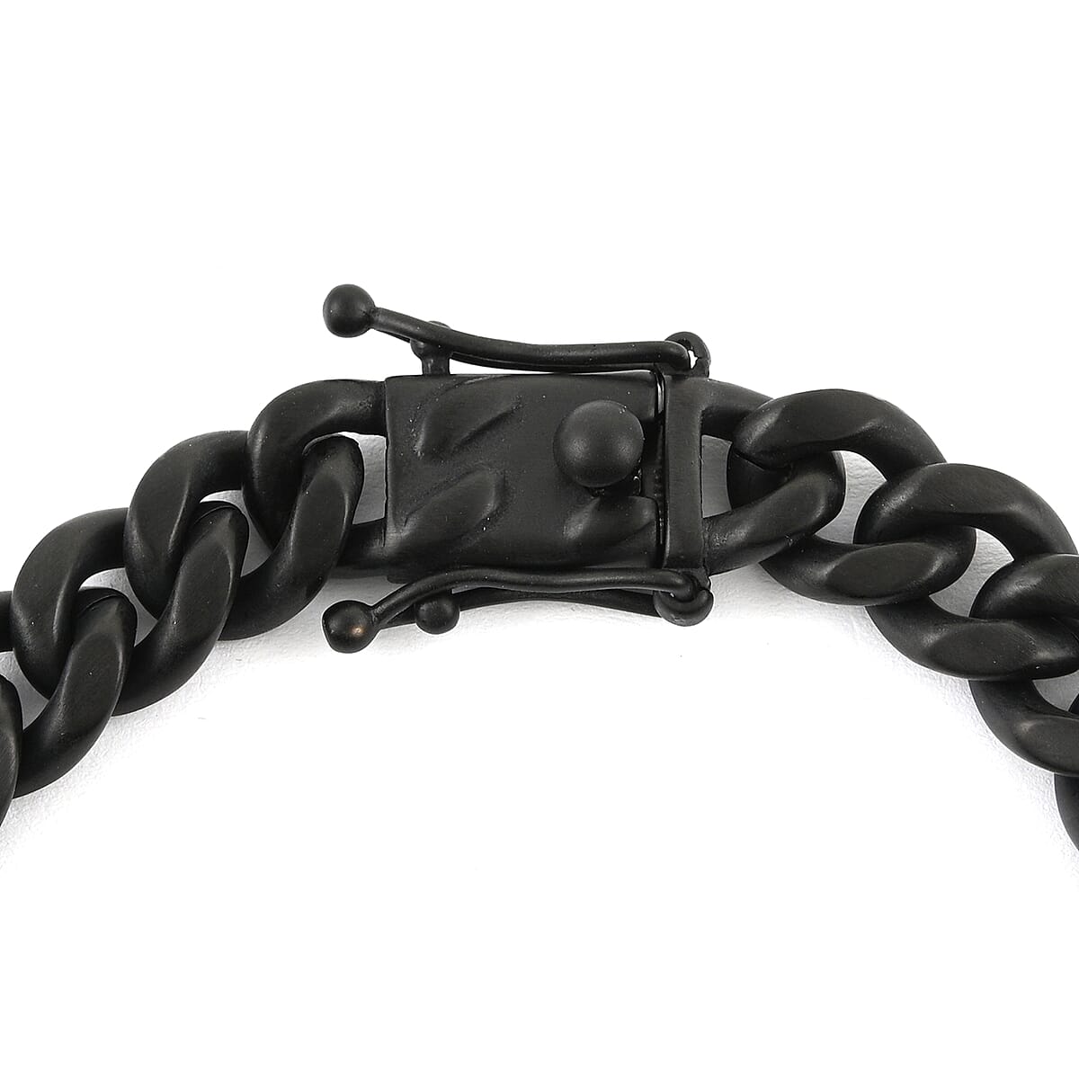 BLACKJACK Curb Chain Bracelet in ION Plated Black Stainless Steel (8.50 In) 20.80 Grams image number 2