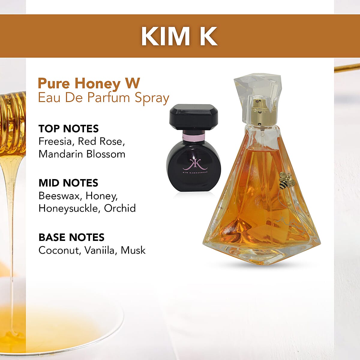 KIM K Pure Honey W Eau De Parfum Spray 3.4oz image number 3