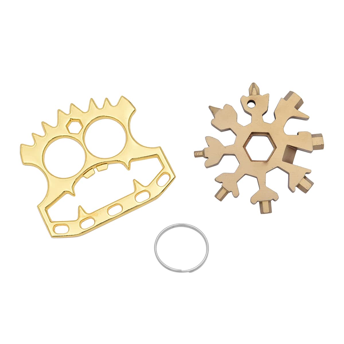 Set of 2 Snowflake Design Silvertone Multi-Porpose Tools (2.76"x2.95") image number 0