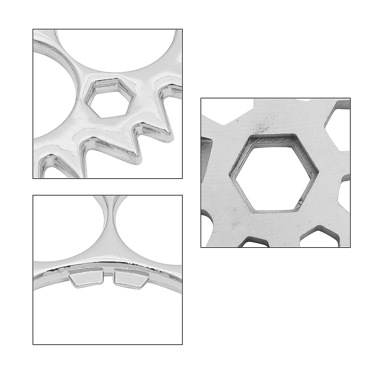 Set of 2 Snowflake Design Silvertone Multi-Purpose Tools image number 6