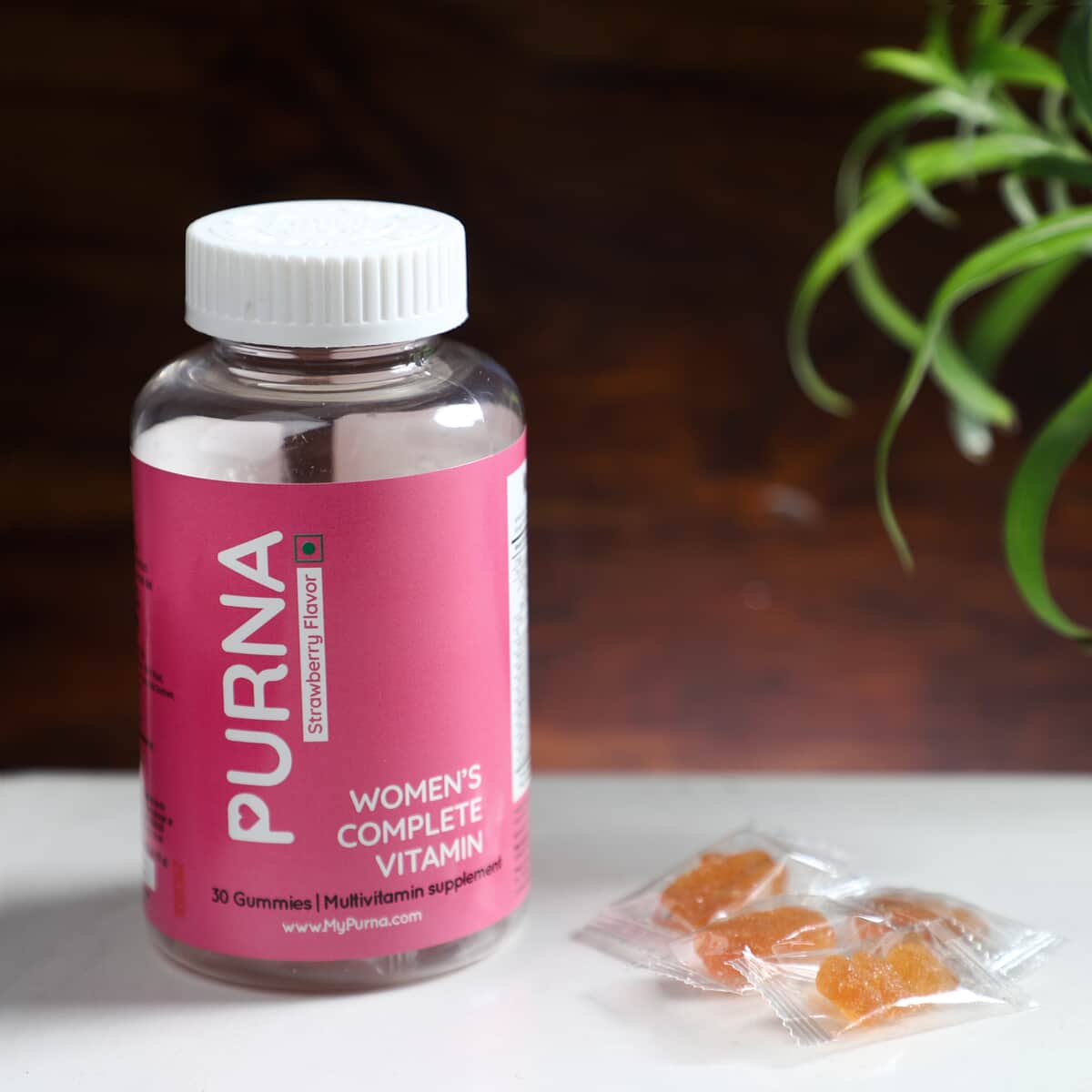 PURNA Complete Beauty Multi-Vitamin Strawberry Gummies for Adults & Kids image number 1