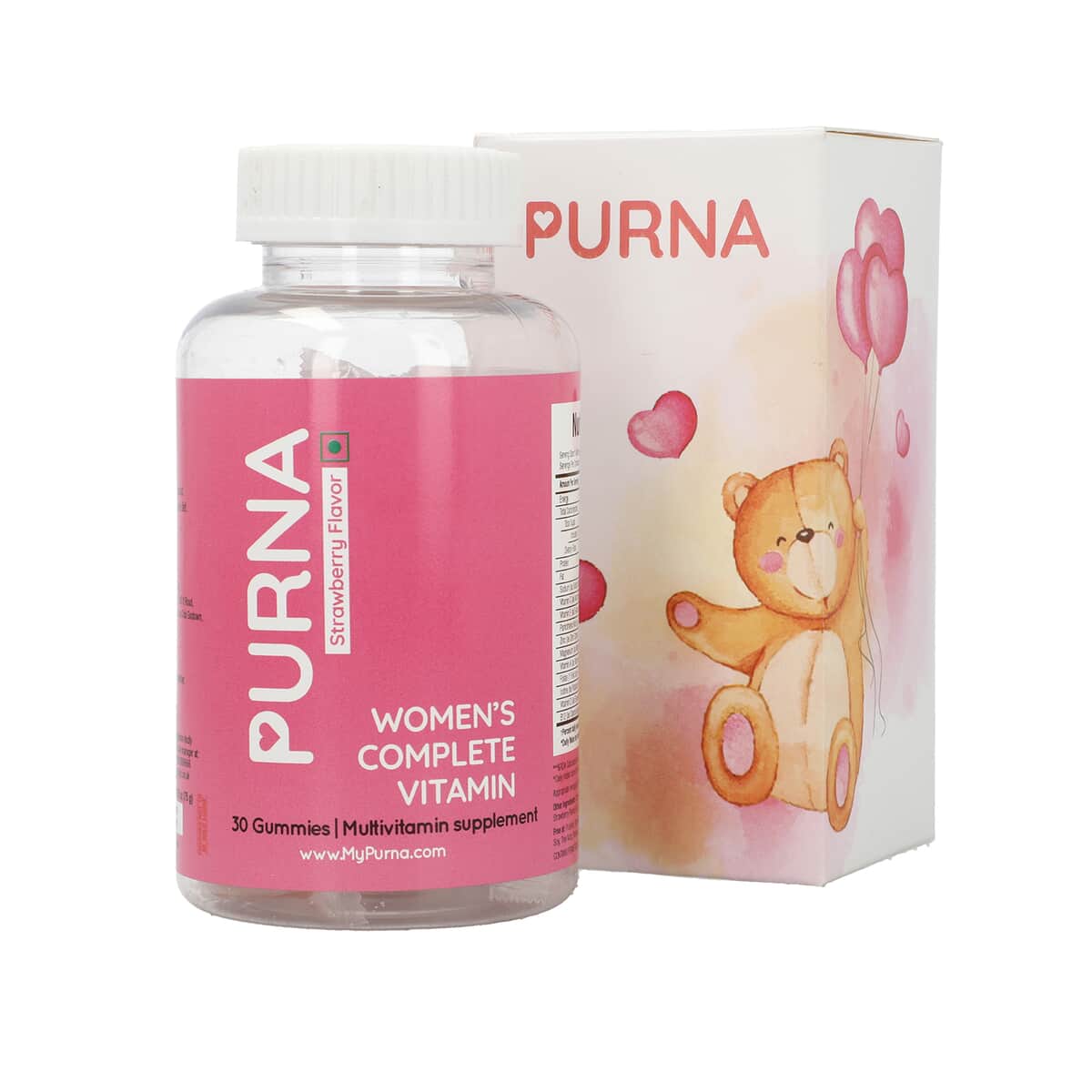 PURNA Complete Beauty Multi-Vitamin Strawberry Gummies for Adults & Kids image number 6
