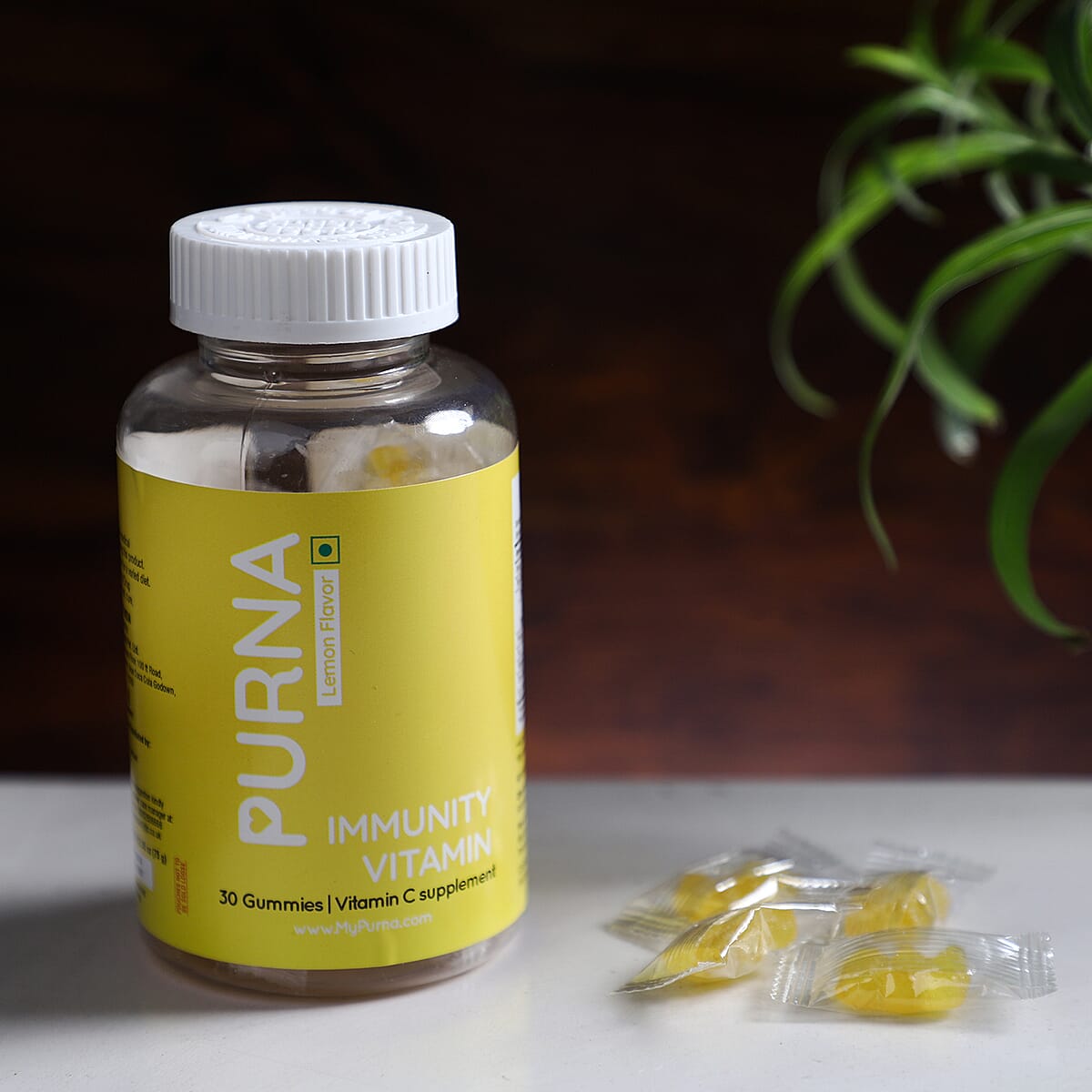 Purna Bright Skin Vitamin C Lemon Gummies for Adults image number 1