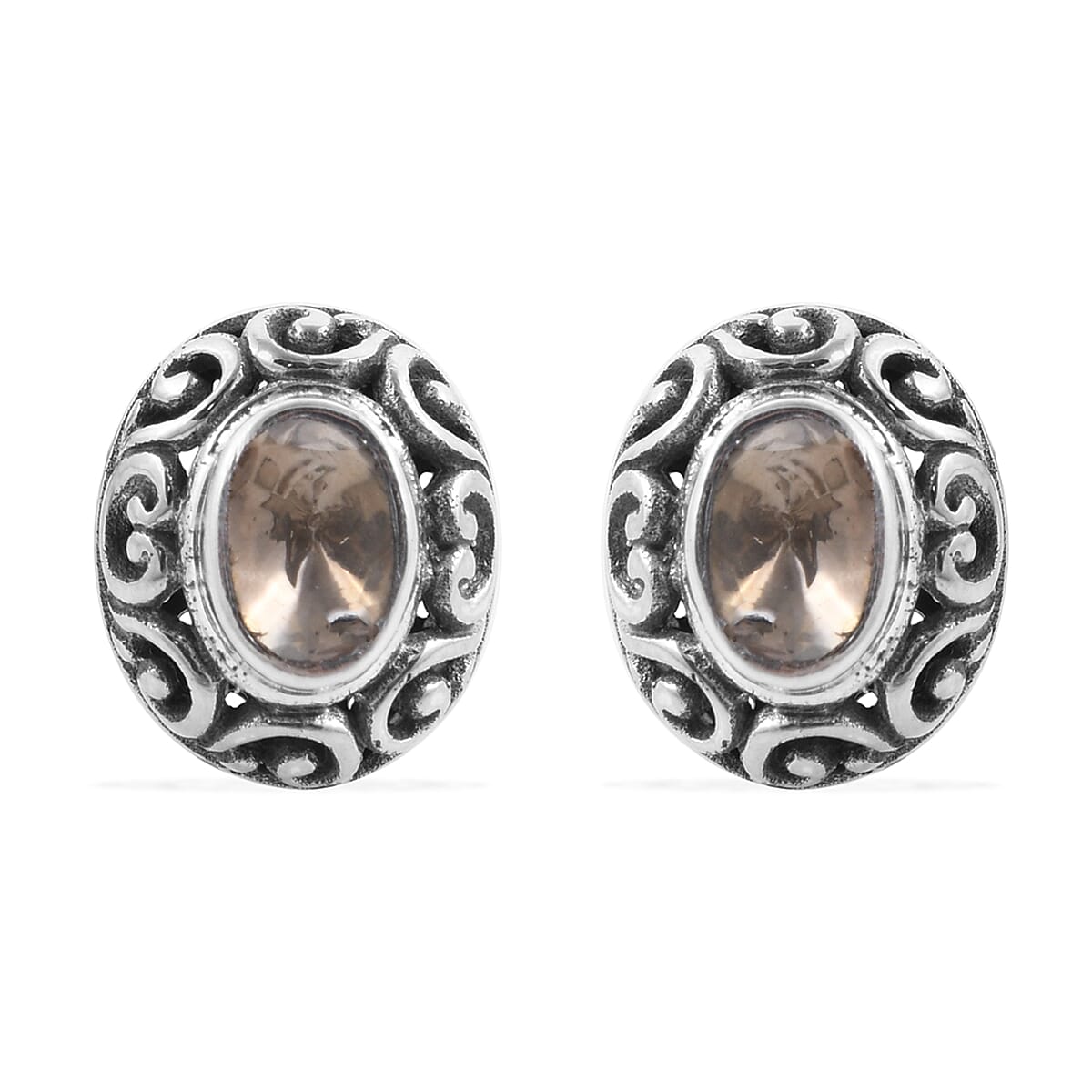 Bali Legacy Polki Diamond Stud Earrings in Sterling Silver 0.60 ctw