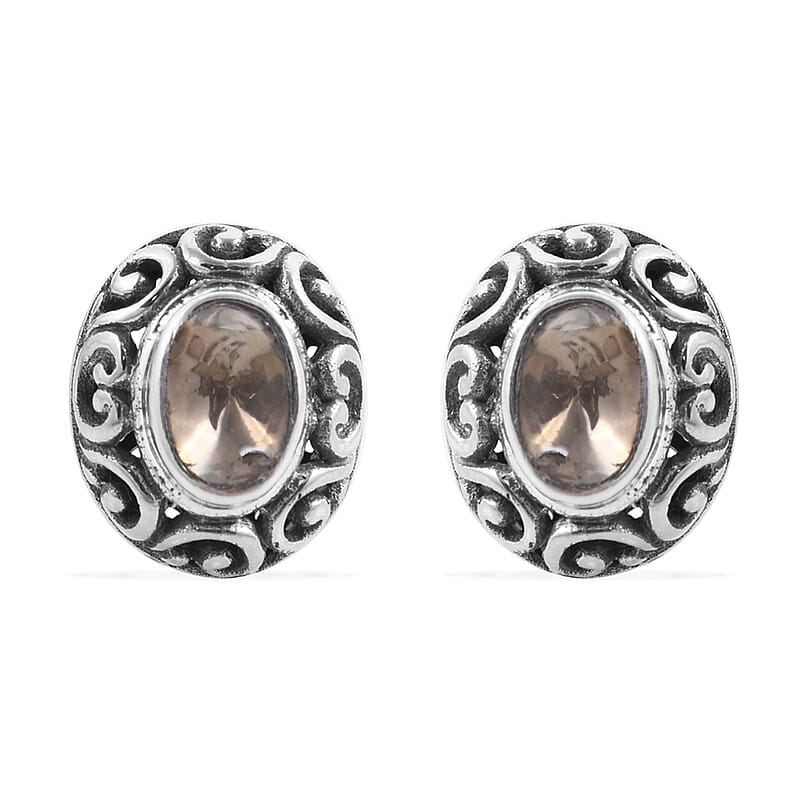 Bali Legacy Polki Diamond Stud Earrings in Sterling Silver 0.60 ctw