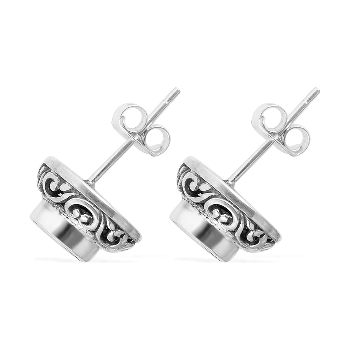 Bali Legacy Polki Diamond Stud Earrings in Sterling Silver 0.60 ctw