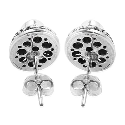 Bali Legacy Polki Diamond Stud Earrings in Sterling Silver 0.60 ctw