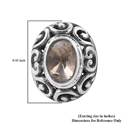 Bali Legacy Polki Diamond Stud Earrings in Sterling Silver 0.60 ctw