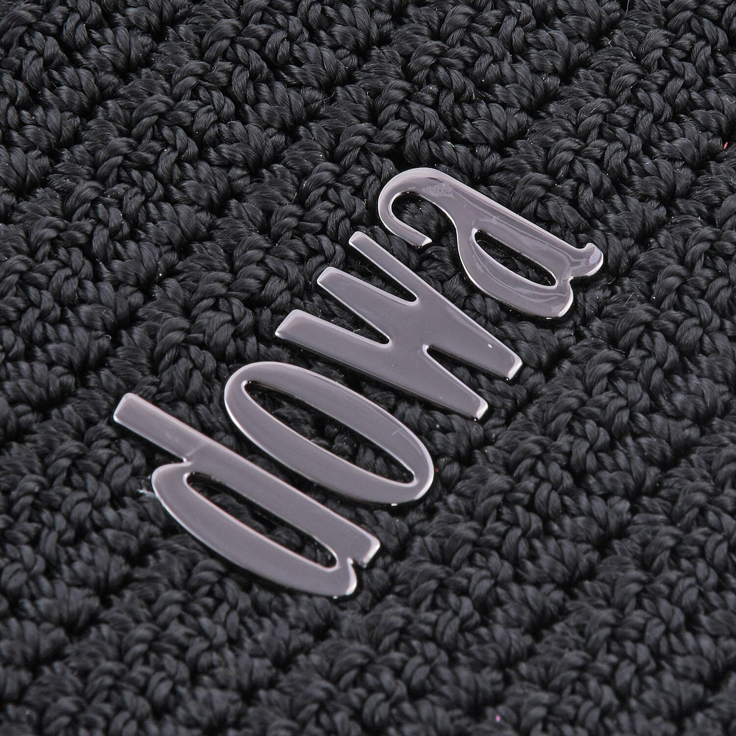 Dowa Black 100% Nylon with Leather Handwoven Tote Bag