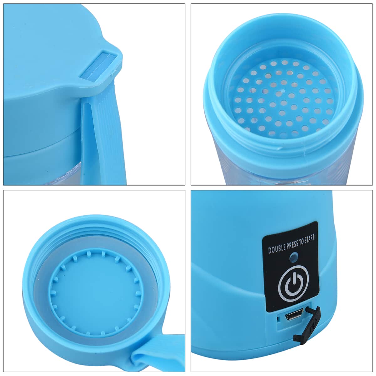 Blue Portable and Rechargeable Battery Juice USB Blender (380ml) image number 5