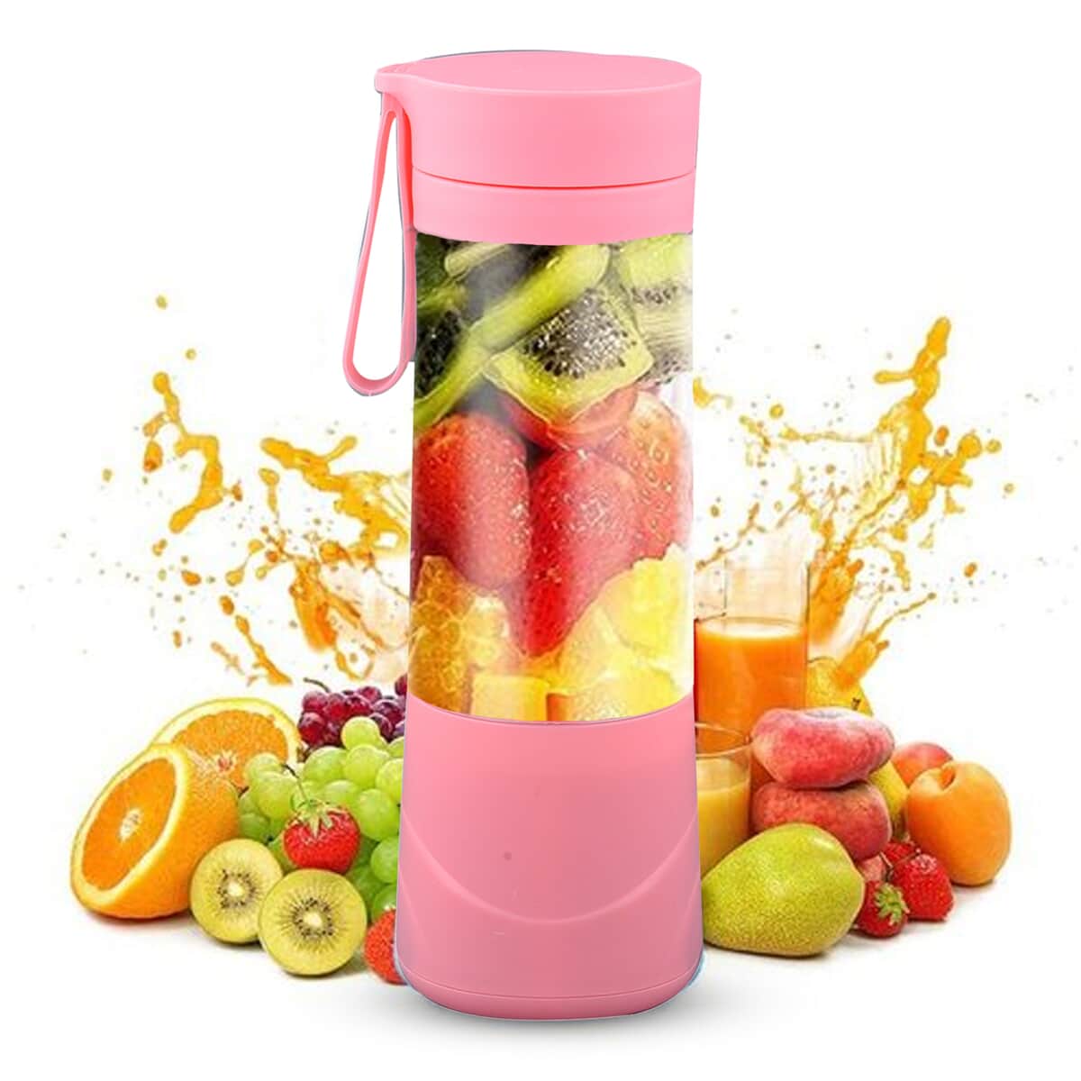 Pink Portable and Rechargeable Battery Juice USB Blender (380ml) image number 1