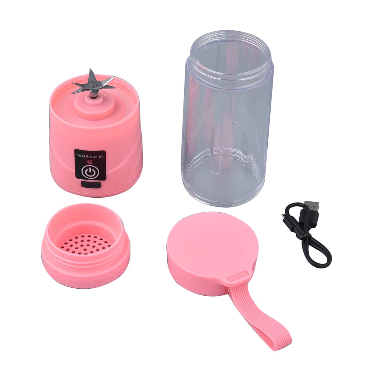 Pink Portable and Rechargeable Battery Juice USB Blender (380ml) image number 6
