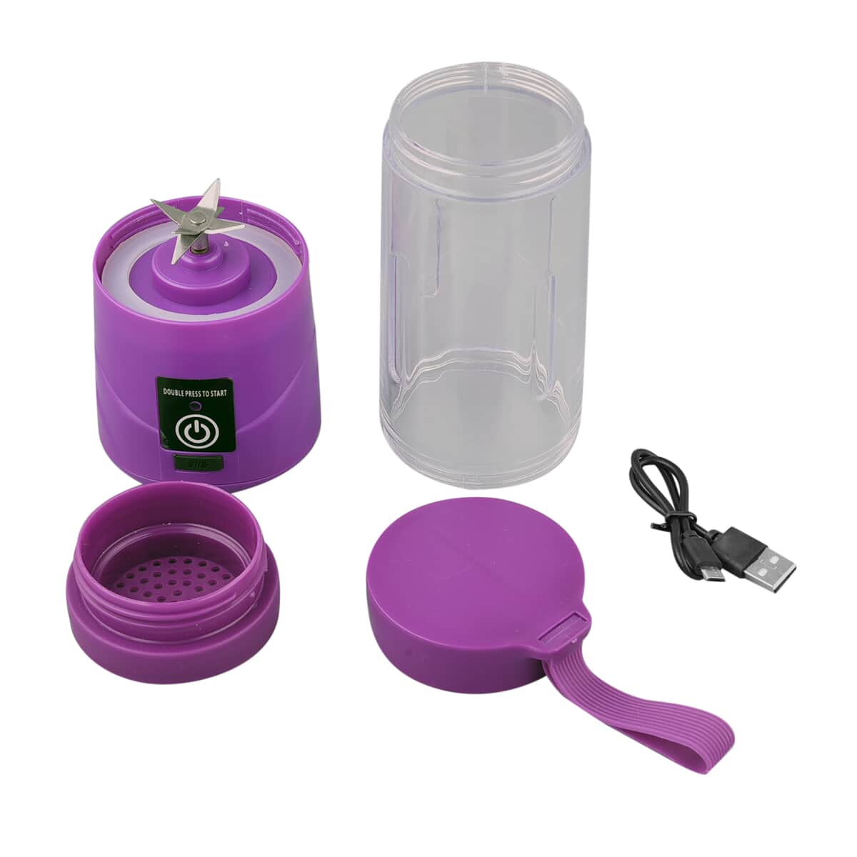 Purple Portable and Rechargeable Battery Juice USB Blender (380ml) image number 6